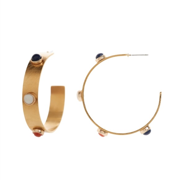 Banana Republic Jewelry - Banana Republic Cabochon Hoop Earrings
